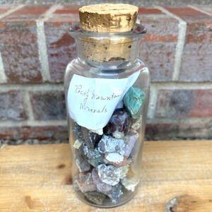 Collection of Rocky Mountain Minerals Rocks with Jar Estate Specimen